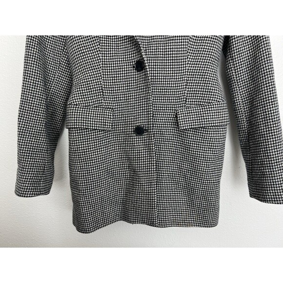 & Other Stories Hourglass Houndstooth Check Wool Blazer Jacket 2 Preppy Academia - Picture 3 of 9